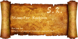Stampfer Kadosa névjegykártya