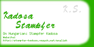 kadosa stampfer business card